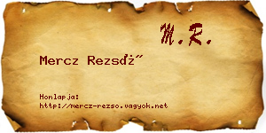 Mercz Rezső névjegykártya